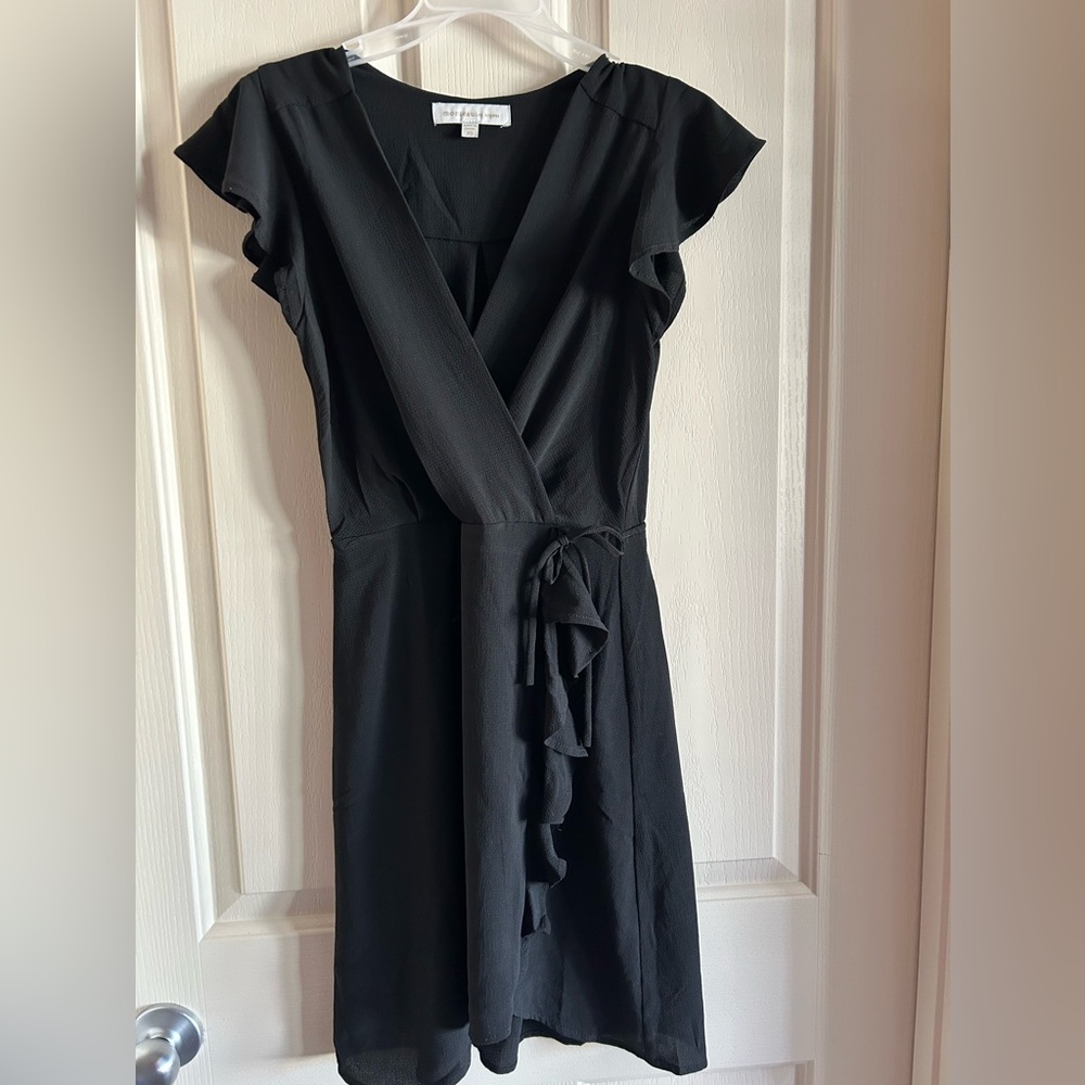 Black XS faux wrap dress